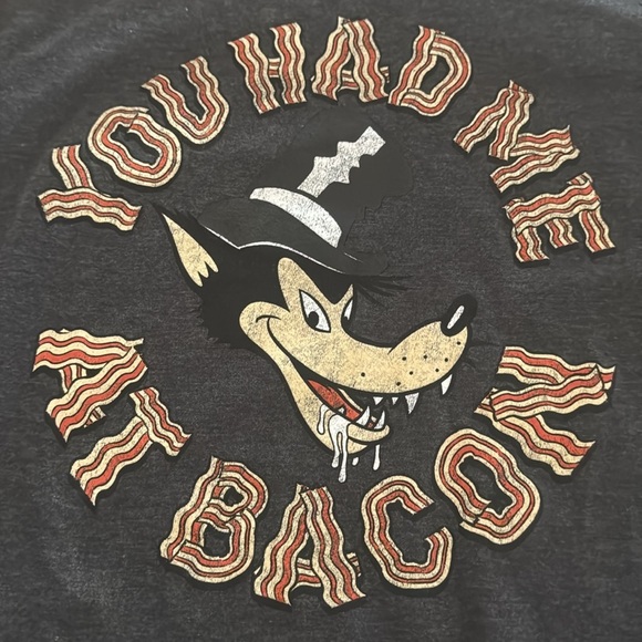 “You had me at bacon” big bad wolf Disney Tee - Picture 2 of 5